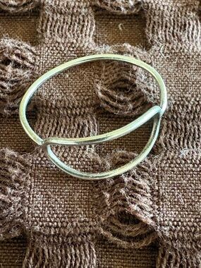 Minimalist Silver Tone Wrap Ring Open Bypass Modern Adjustable Size 7